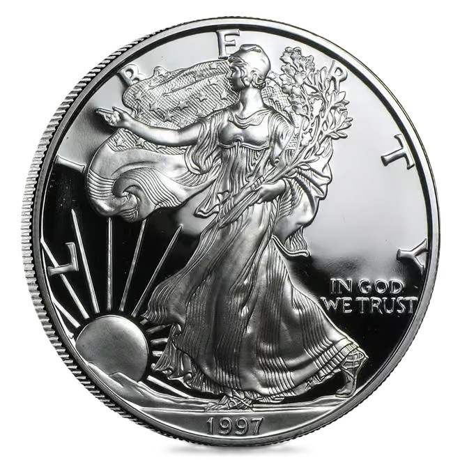 1997-P 1 oz Proof Silver American Eagle (w/Box & COA)